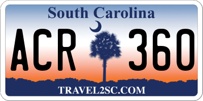SC license plate ACR360