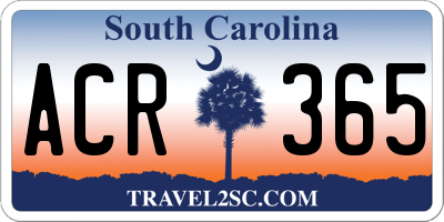 SC license plate ACR365