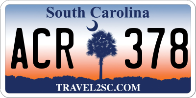 SC license plate ACR378