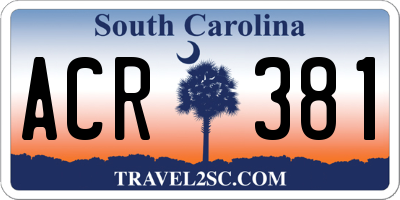 SC license plate ACR381