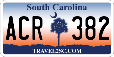 SC license plate ACR382