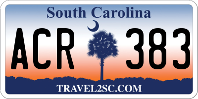 SC license plate ACR383