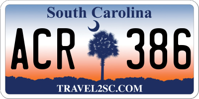 SC license plate ACR386