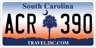 SC license plate ACR390