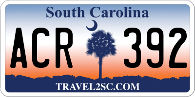 SC license plate ACR392