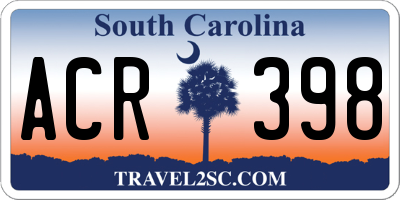 SC license plate ACR398