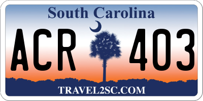SC license plate ACR403