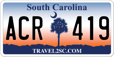 SC license plate ACR419