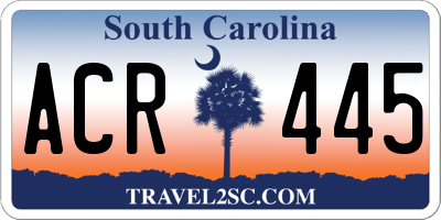 SC license plate ACR445