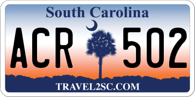 SC license plate ACR502