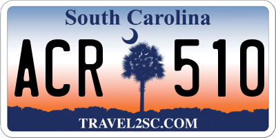 SC license plate ACR510