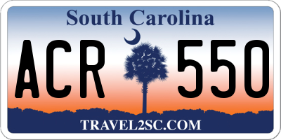 SC license plate ACR550