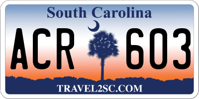 SC license plate ACR603