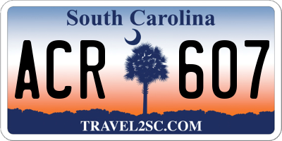 SC license plate ACR607