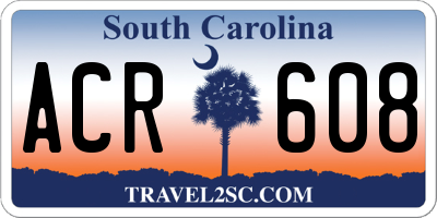 SC license plate ACR608