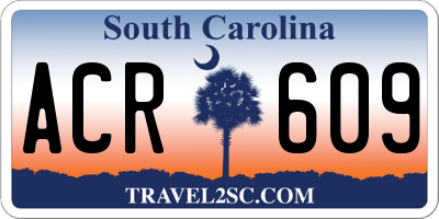 SC license plate ACR609