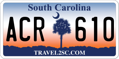 SC license plate ACR610