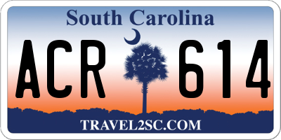 SC license plate ACR614