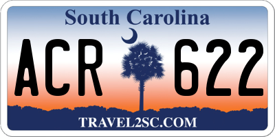 SC license plate ACR622