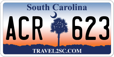 SC license plate ACR623