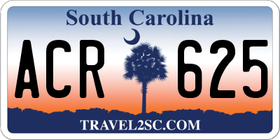 SC license plate ACR625