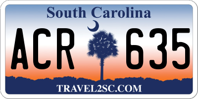 SC license plate ACR635