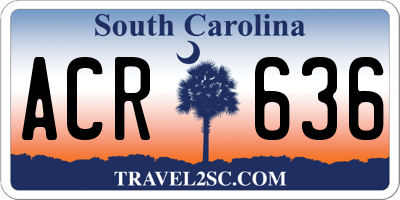 SC license plate ACR636