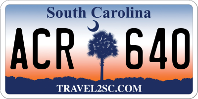 SC license plate ACR640