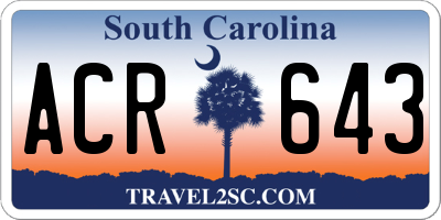 SC license plate ACR643