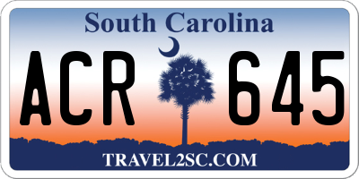 SC license plate ACR645