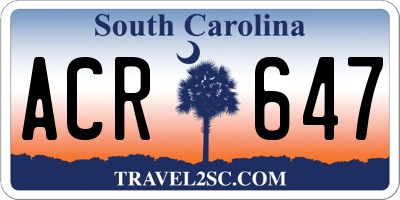 SC license plate ACR647