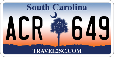 SC license plate ACR649