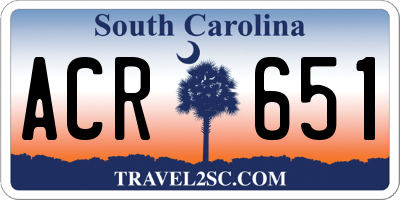 SC license plate ACR651