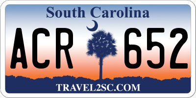 SC license plate ACR652