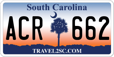 SC license plate ACR662