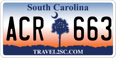 SC license plate ACR663