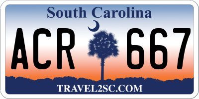 SC license plate ACR667