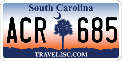 SC license plate ACR685