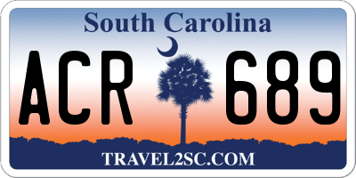 SC license plate ACR689