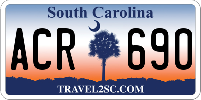 SC license plate ACR690
