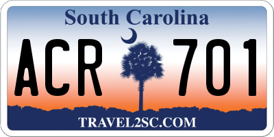 SC license plate ACR701