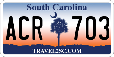SC license plate ACR703