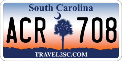 SC license plate ACR708