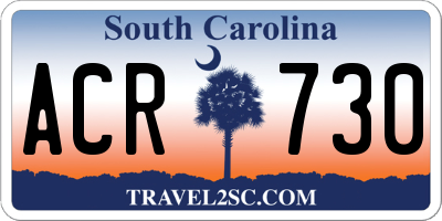 SC license plate ACR730