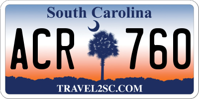 SC license plate ACR760