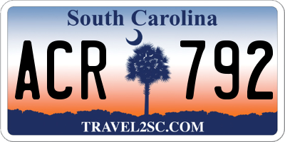 SC license plate ACR792