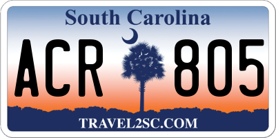 SC license plate ACR805