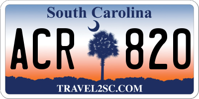 SC license plate ACR820