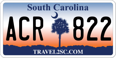 SC license plate ACR822