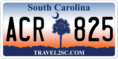 SC license plate ACR825